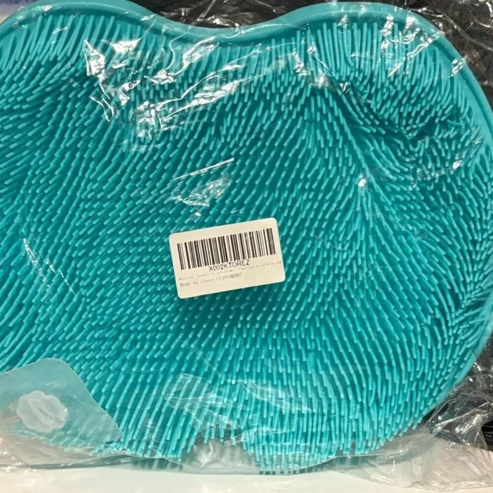 Turquoise Silicone Foot Scrubber Shower Mat